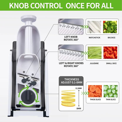 Adjustable Vegetable Cutter, 4-in-1 Mandoline
