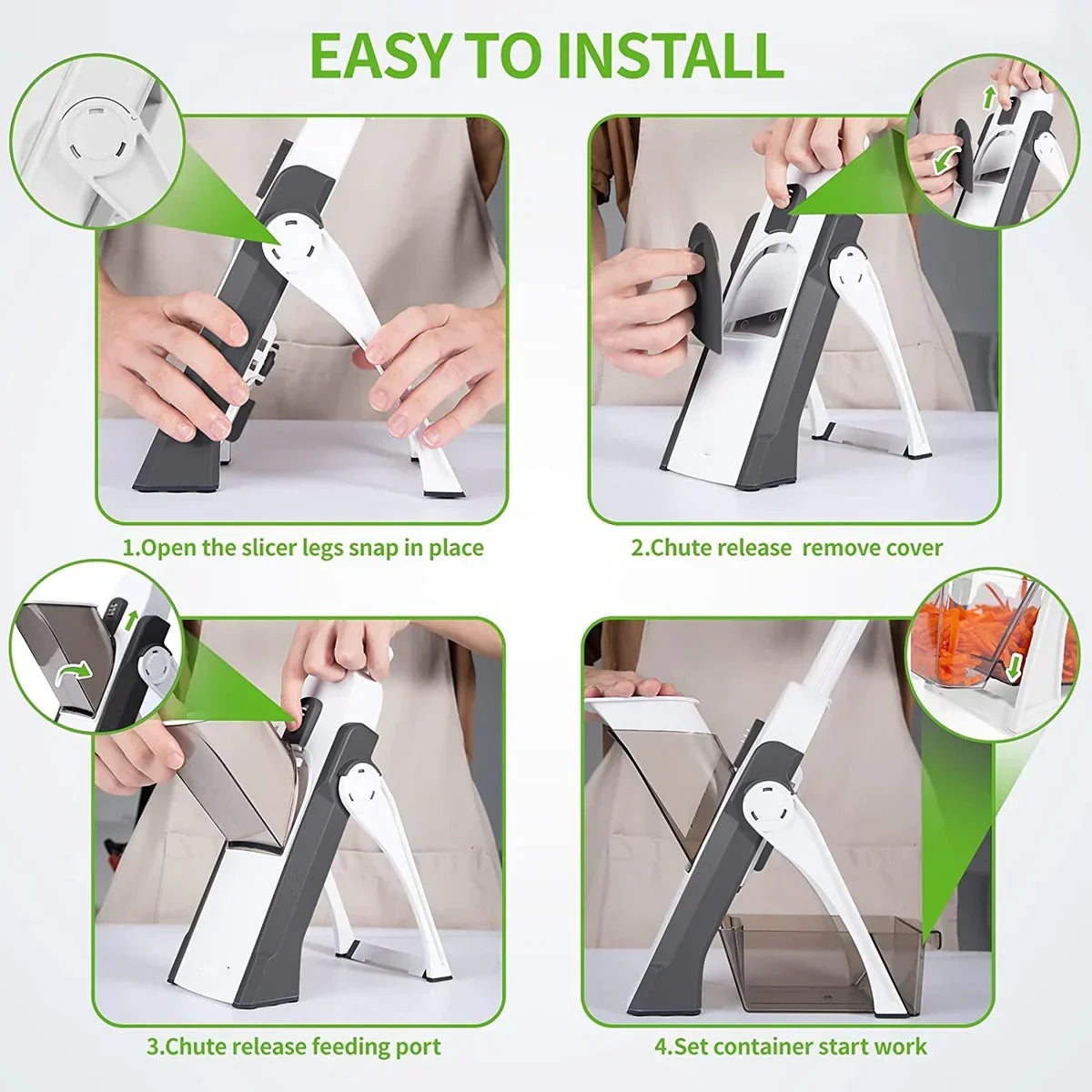 Adjustable Vegetable Cutter, 4-in-1 Mandoline